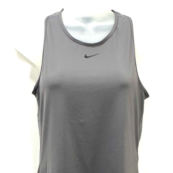 Nike Pro Women’s Mesh Back Racerback Tank Top Gray - Picture 3 of 9